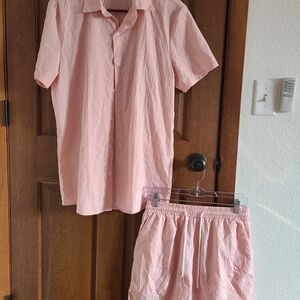 Men's Light Pink Swim Trunks Set